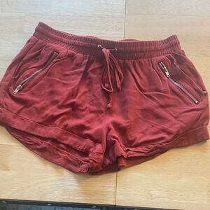 Forever 21 Rust Athletic Shorts with Zippered Pockets